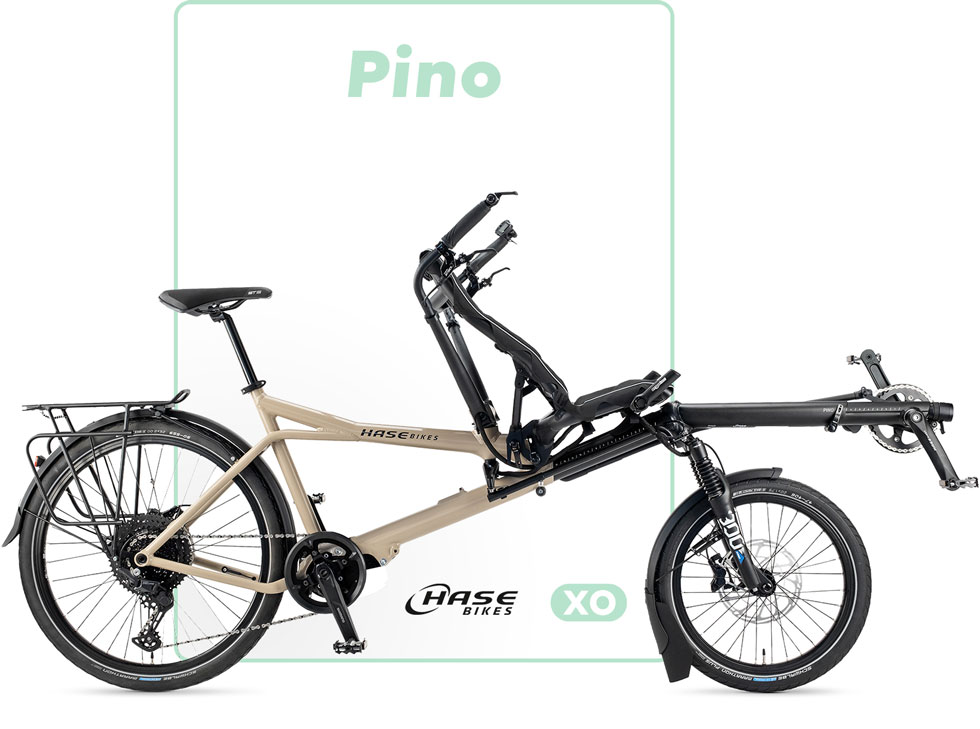 Das Tandem Pino Tour von Hase Bikes mit Gepäck-Rags und 14-Gang Rohloff Speedhub